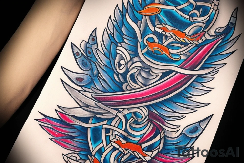 For my forearm a colored thunderbird in the colors of the 4 elements tattoo idea