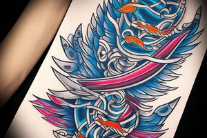 For my forearm a colored thunderbird in the colors of the 4 elements tattoo idea