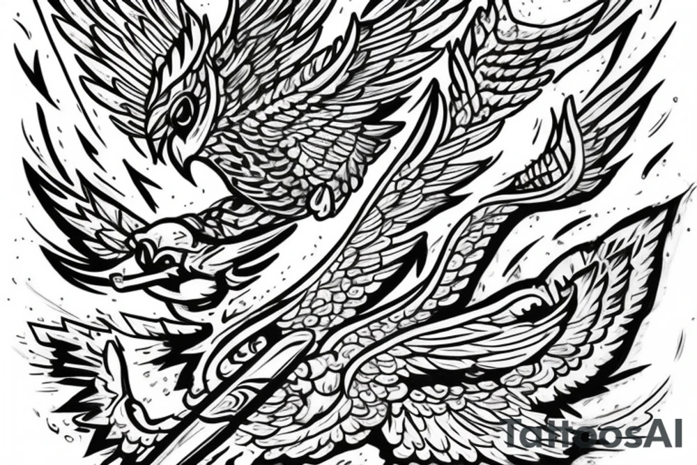 For my forearm a colored thunderbird in the colors of the 4 elements tattoo idea
