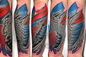 For my forearm a colored thunderbird in the colors of the 4 elements tattoo idea