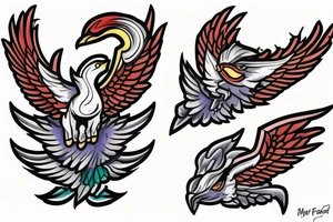 For my forearm a colored thunderbird in the colors of the 4 elements tattoo idea