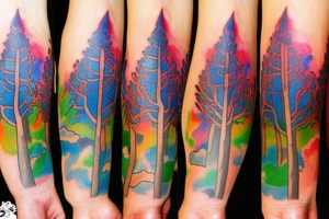 For my forearm a colored tree of live in the colors of the 4 elements tattoo idea