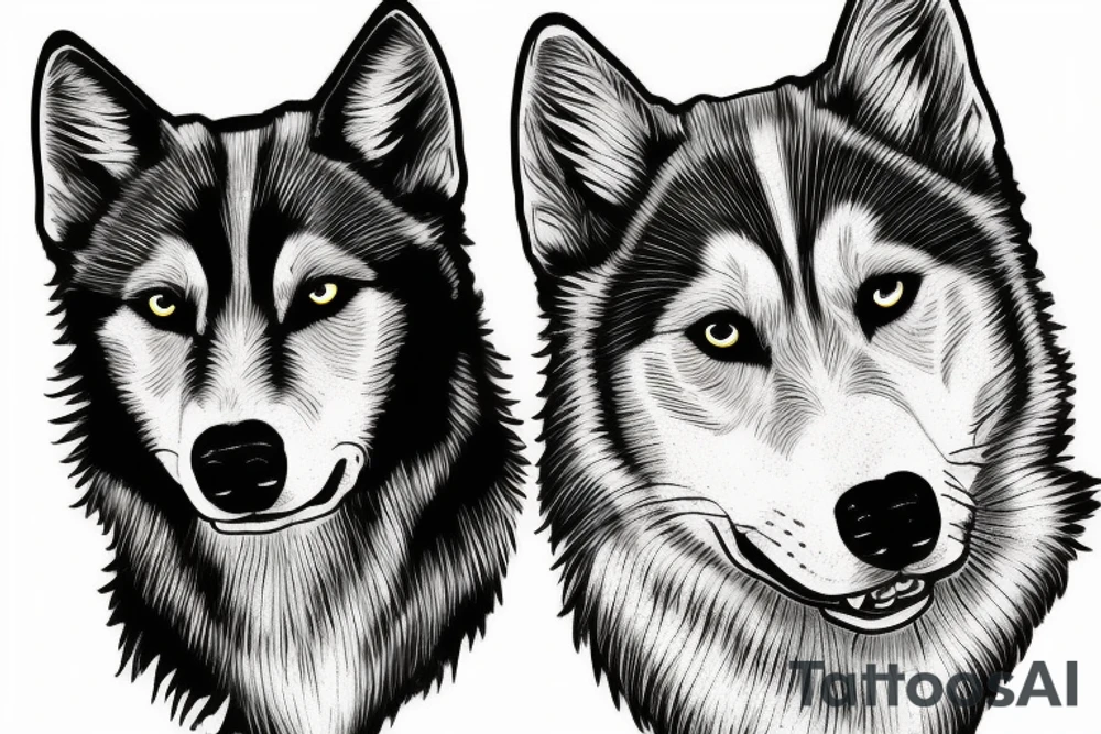 My black and white Alaskan husky mix tattoo idea