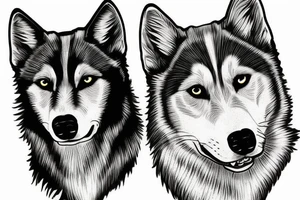 My black and white Alaskan husky mix tattoo idea