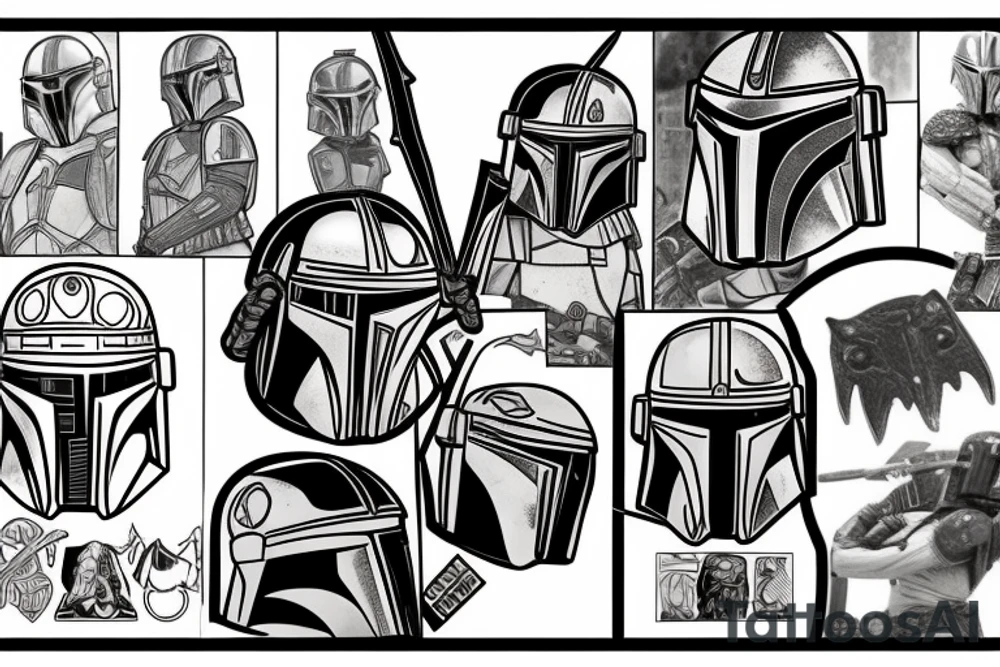 The mandalorian and grogo tattoo idea