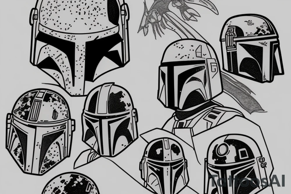boba fett and mandalorian tattoo idea