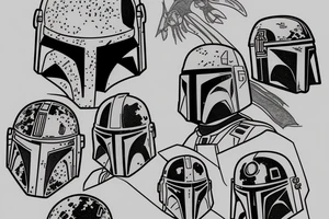 boba fett and mandalorian tattoo idea