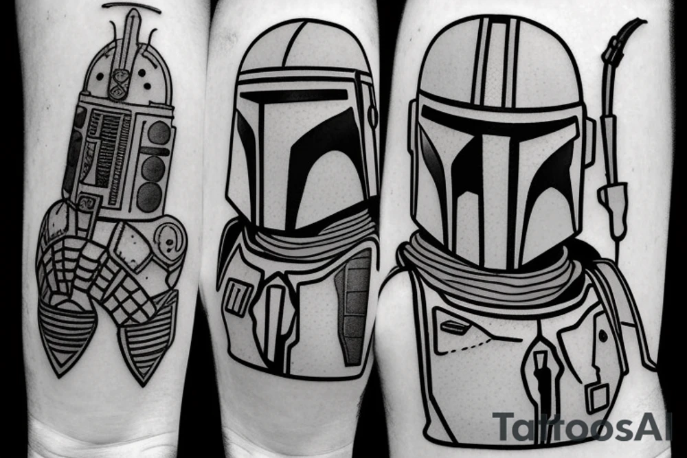 boba fett and mandalorian tattoo idea
