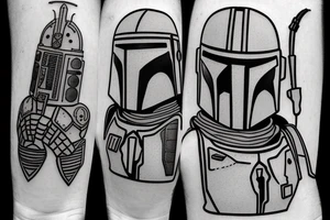 boba fett and mandalorian tattoo idea