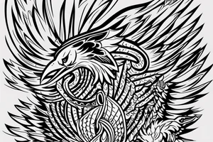 For my forearm a colored thunderbird in the colors of the 4 elements tattoo idea
