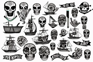 Pirat und Schiff tattoo idea
