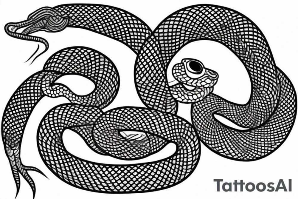 snake, asian, combined with something tattoo idea