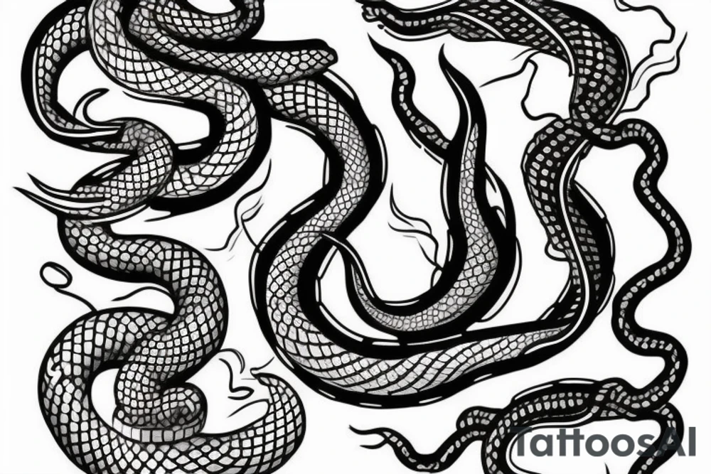 snake, asian, combined with something tattoo idea