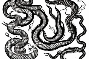 snake, asian, combined with something tattoo idea