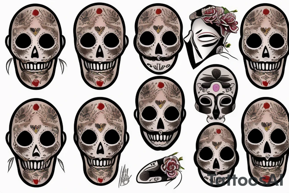 A Mexican dead mask tattoo idea