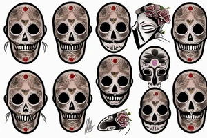 A Mexican dead mask tattoo idea