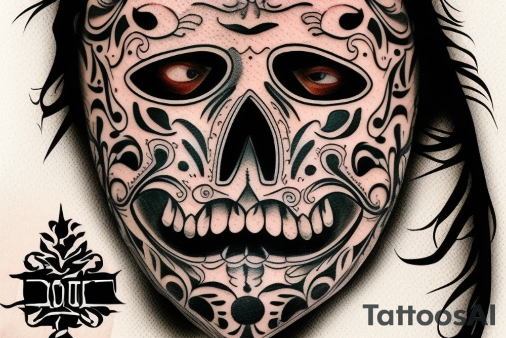 A Mexican dead mask tattoo idea