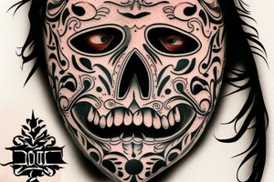 A Mexican dead mask tattoo idea