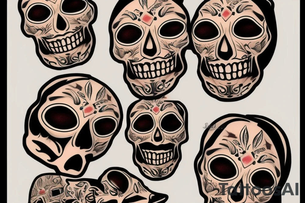 A Mexican dead mask tattoo idea