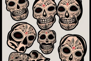 A Mexican dead mask tattoo idea