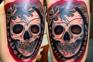 A Mexican dead mask tattoo idea