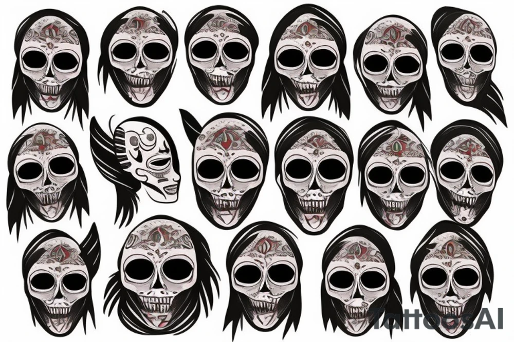A Mexican dead mask tattoo idea