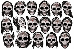 A Mexican dead mask tattoo idea