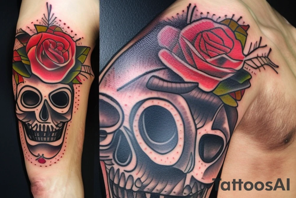 A Mexican dead mask tattoo idea