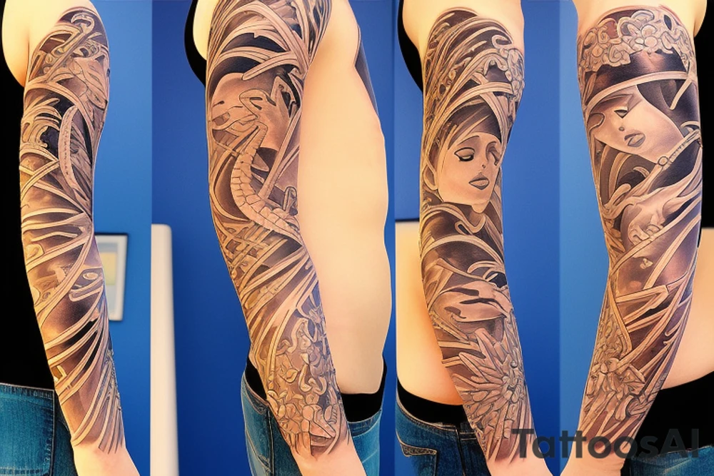 A beach live tattoo with sun down tattoo idea