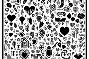 heart, stabbed, with keyhole in the middle tattoo idea