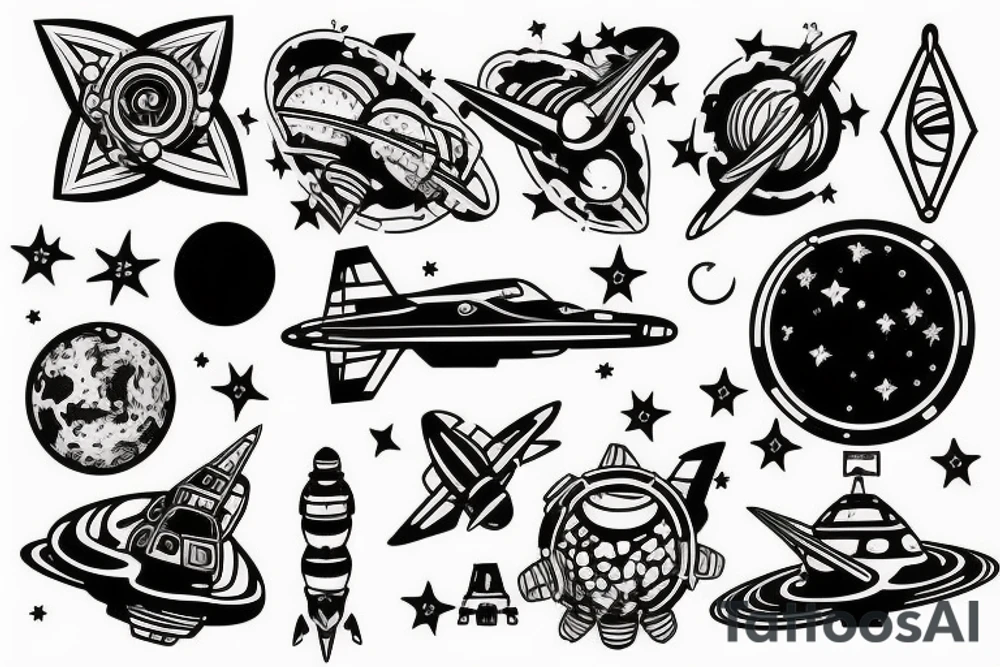 space station in space tattoo idea