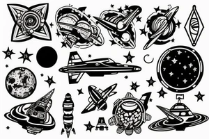 space station in space tattoo idea