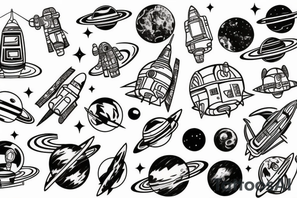 space station in space tattoo idea