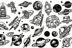 space station in space tattoo idea