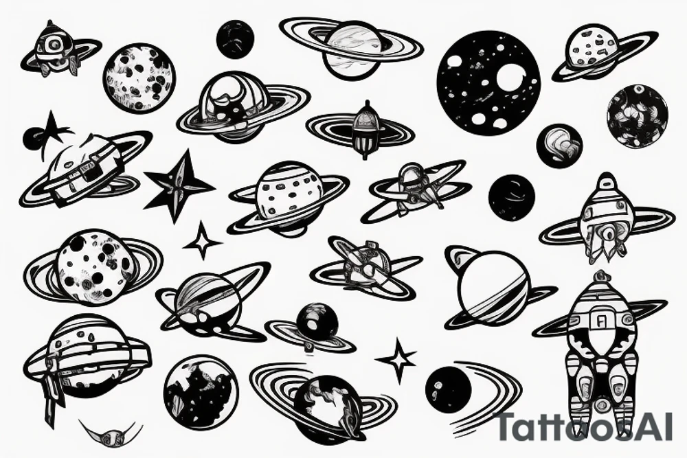space station in space tattoo idea