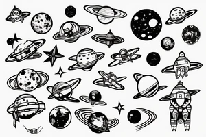 space station in space tattoo idea