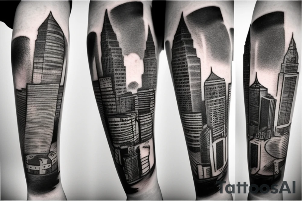 Cleveland skyline tattoo idea