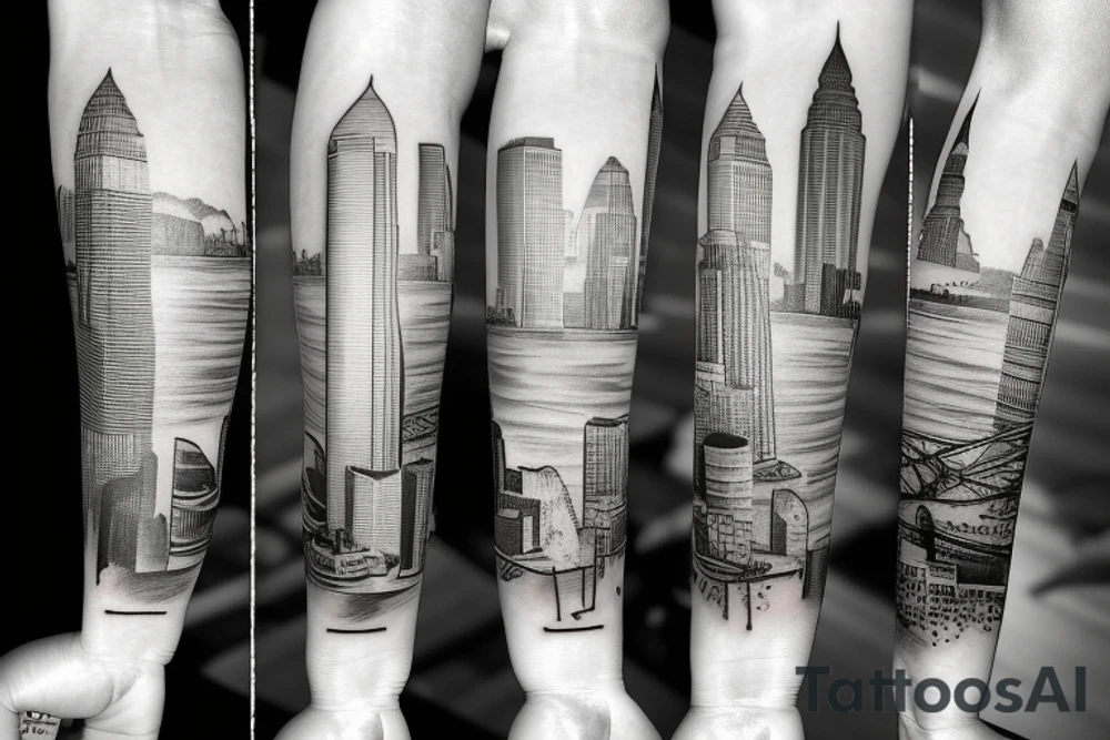 Cleveland skyline tattoo idea