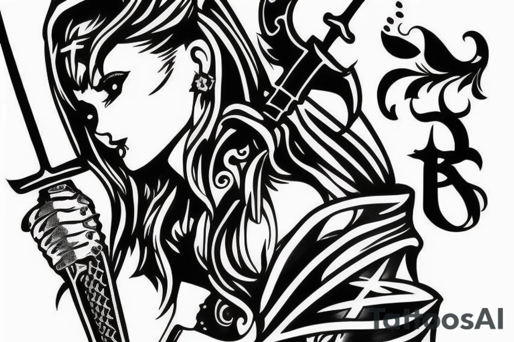 Knight with a Sword tattoo idea