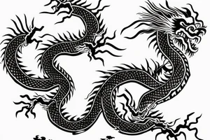 Chinese dragon wrapped around a stack of books tattoo idea