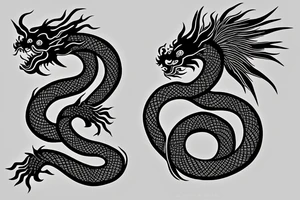 Chinese dragon wrapped around a stack of books tattoo idea