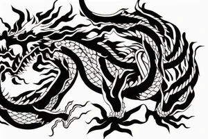 Chinese dragon wrapped around a stack of books tattoo idea