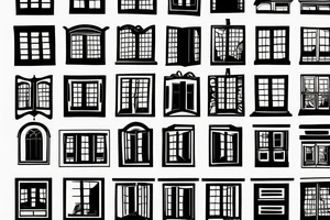 a wall of windows with different views outside every window tattoo idea