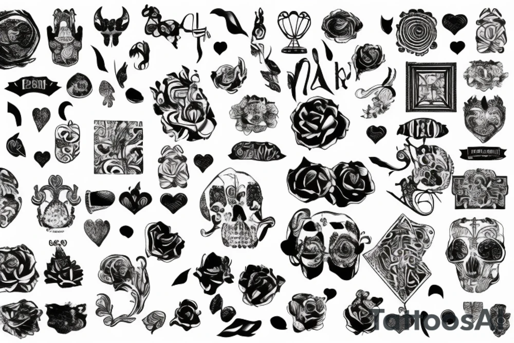 art museum wall with hidden messages tattoo idea