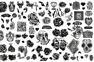 art museum wall with hidden messages tattoo idea