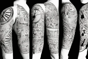 wall of clocks at 4:44 tattoo idea
