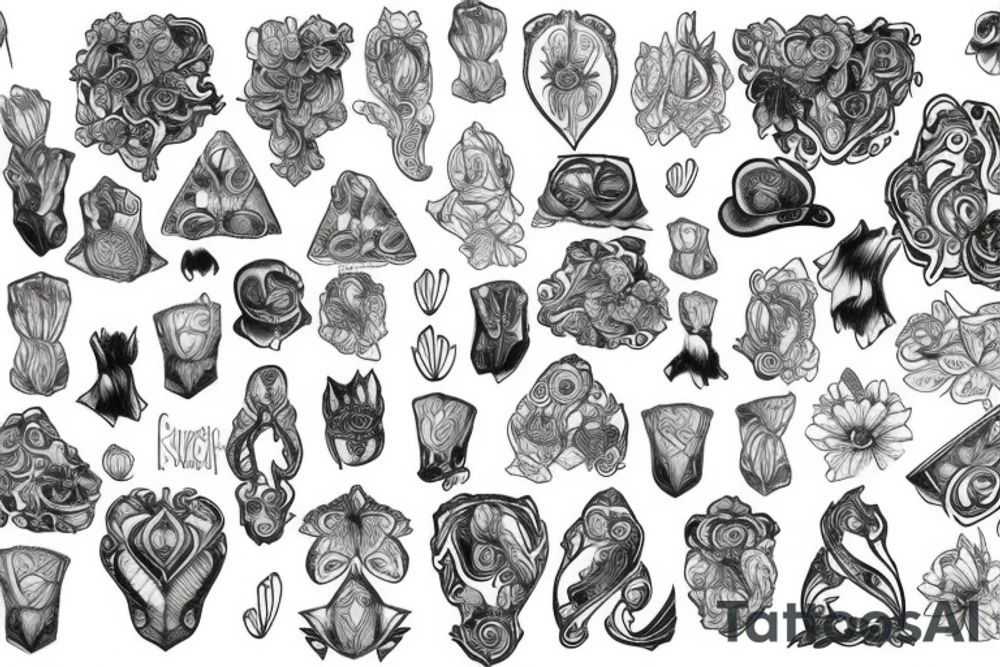 all suits of cards surrounded by baptisia tattoo idea