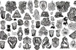 all suits of cards surrounded by baptisia tattoo idea