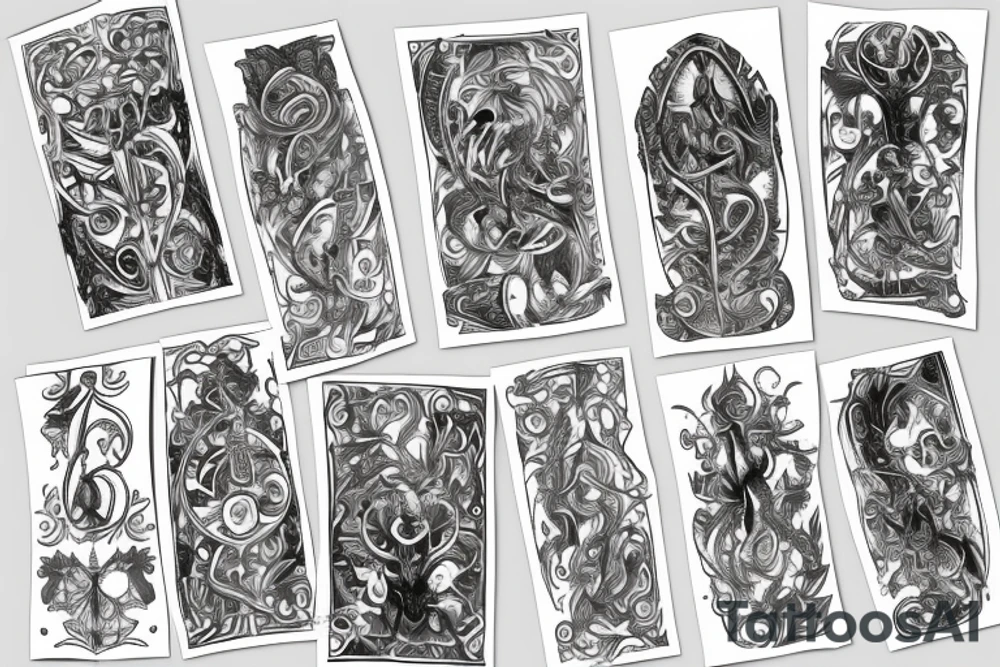 all suits of cards surrounded by baptisia tattoo idea