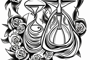 hourglass anchor tattoo idea